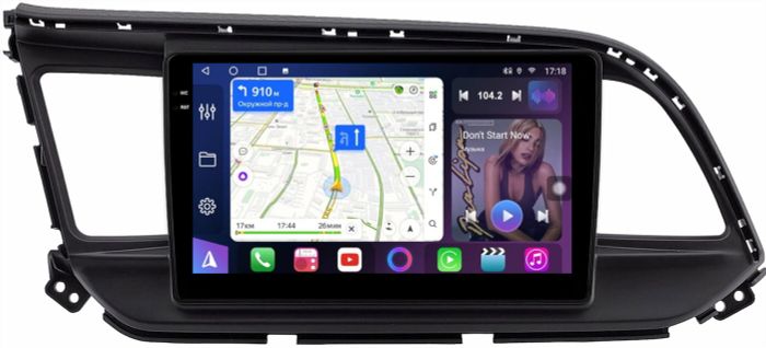 Магнитола для Hyundai Elantra 6 2018-2020 (штатная КЗВ) - FarCar S400-TS18 монитор 9.5" QLED на Android 14, CarPlay, 4G SIM-слот