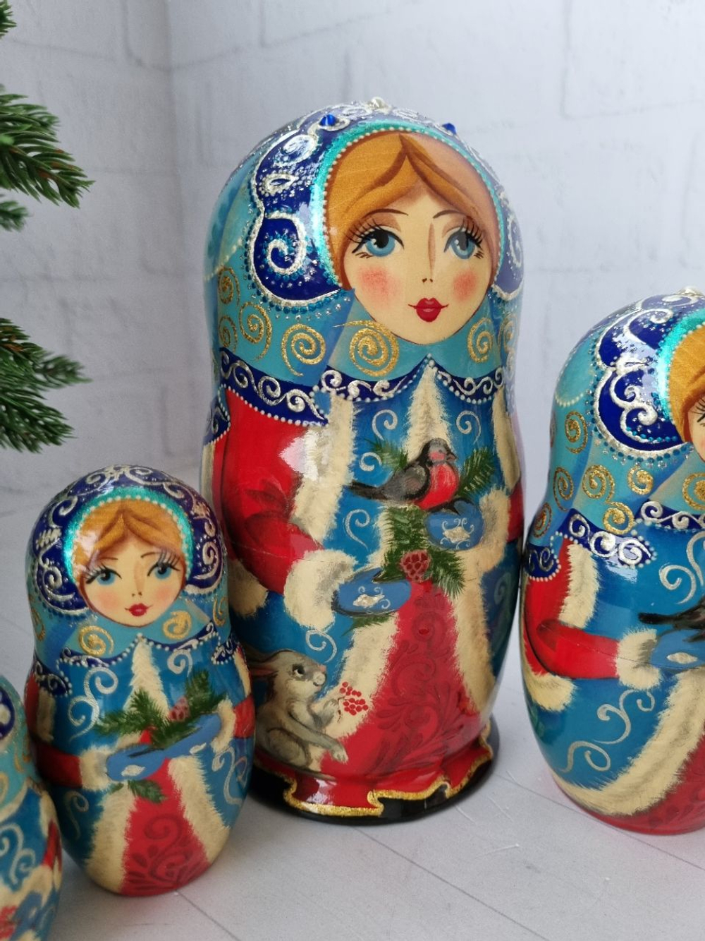 Матрешка 5м 18см новогодняя снегурочка