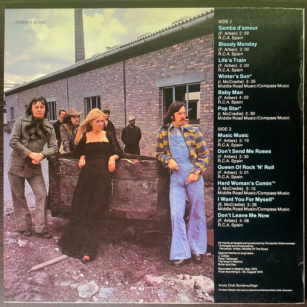 Middle Of The Road ‎– Music Music (Германия 1974г.)