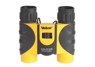Бинокль Veber 10х25 WP черный-желтый [20763]