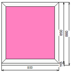 Пластиковое окно 850 х 800 ТермА Эко с глухой створкой