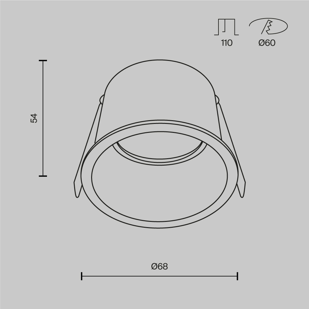 Встраиваемый светильник Technical DL049-01W