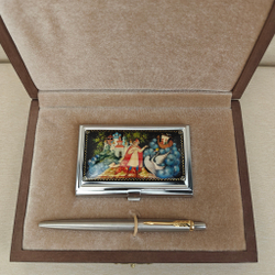 Набор подарочный "Царевна-лебедь" с ручной росписью в футляре