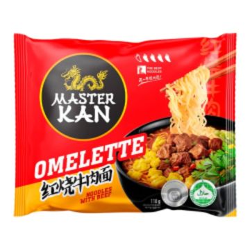 Лапша быстрого приготовления Master Kan с омлетом и говядиной, 110 г (Китай)