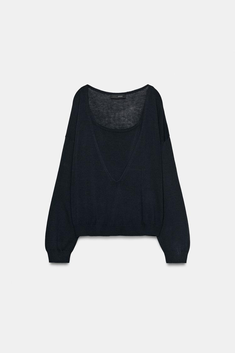 ZARA ДВУСЛОЙНЫЙ ДЖЕМПЕР, МОРСКОЙ СИНИЙ