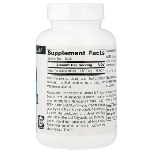 Source Naturals, никотинамид B3, 1500 мг, 50 таблеток