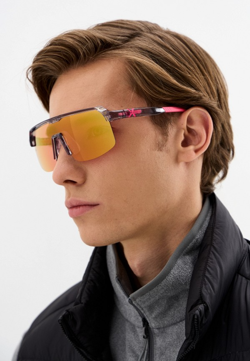 Спортивные очки HILX Inferno Shiny Crystal Light Grey / Pink Lens