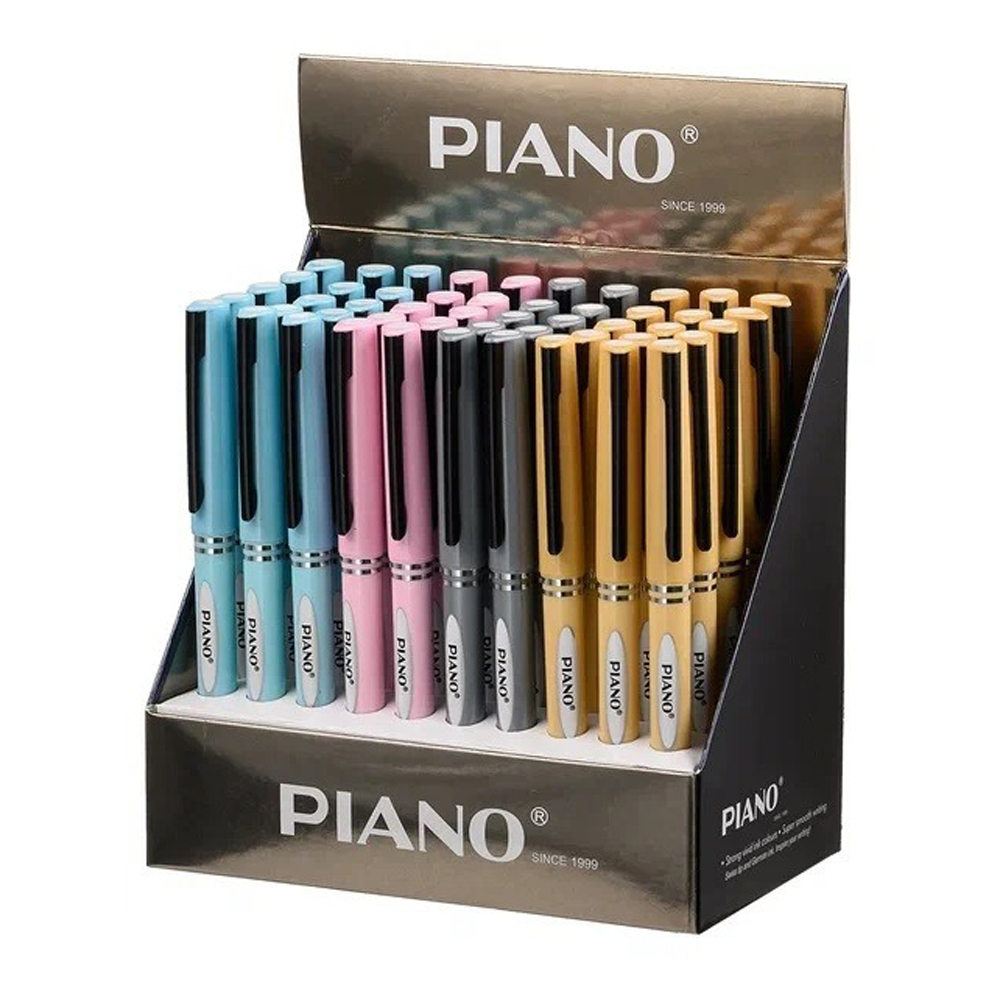 Ручка шариковая, масляная, Piano, синие чернила, цветной корпус, 50 шт