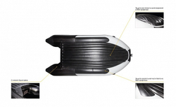 Лодка ПВХ надувная моторная Ривьера 4000 НДНД ГИДРОЛЫЖА "Комби" светло-серый/чёрный