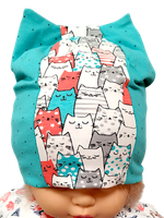 10021 Шапка детская "Кошка" кулирка (50-52)