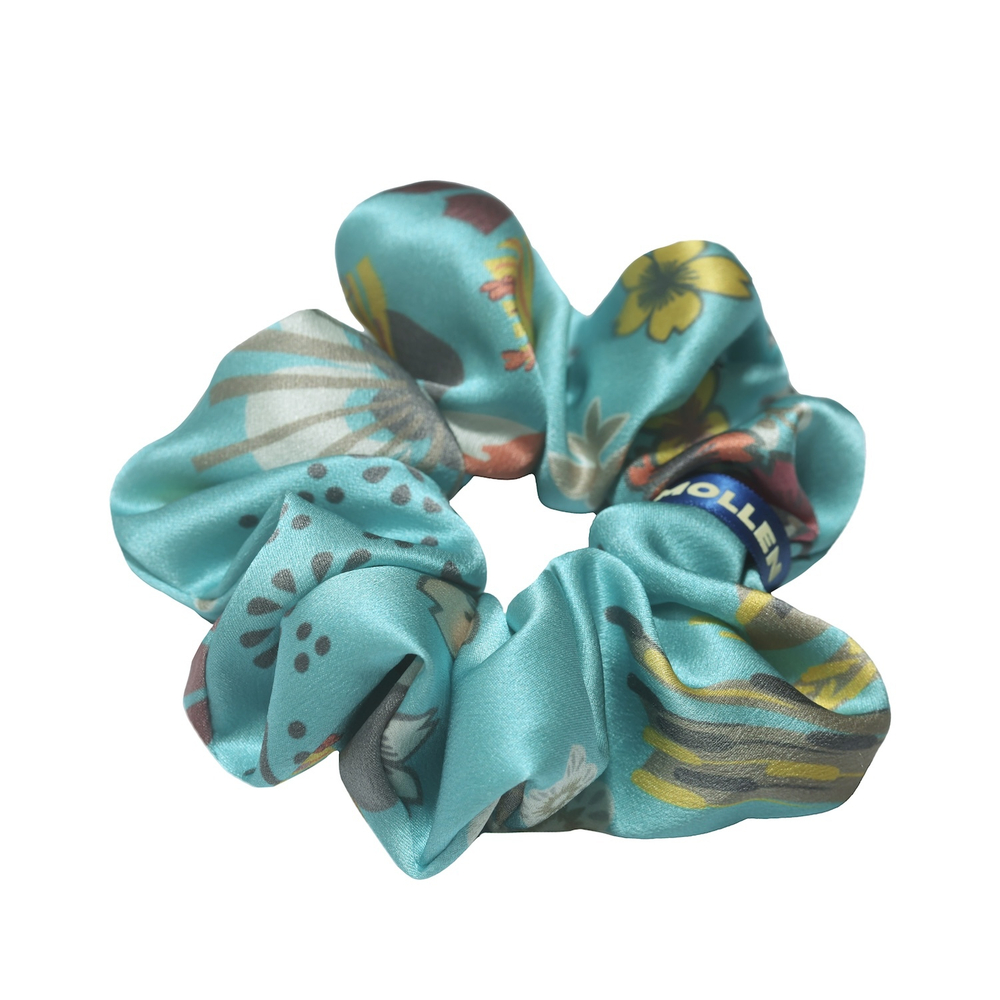 Шелковая резинка для волос Mollen Оммаж светло-бирюзовая