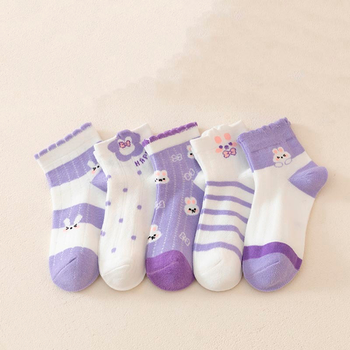Детские носки  "Purple Bunnies" 1-3 года набор