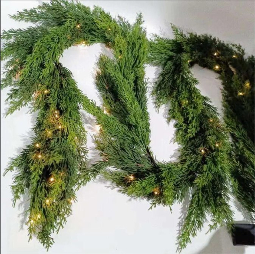 Светодиодная гирлянда из кипариса для улицы, искусственный ротанг