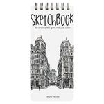 Скетчбук, белая бумага 160 г/м2, 105х220 мм, 80 л., гребень, "МИКС", 1-553/04