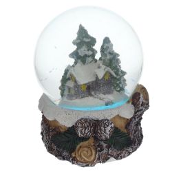 GAEM Фигурка декор в стекл шаре "Домик" (подсвет, LR44x2 н/п), D 6 см, L7 W7,5 H8 см, 2в.
