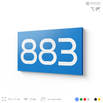 Номер на дверь 883, табличка на дверь для офиса, квартиры, кабинета, аудитории, склада, голубая 120х70 мм, Айдентика Технолоджи