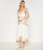 Льняное платье с ремешком TWINSET - экрю(241TT2400)