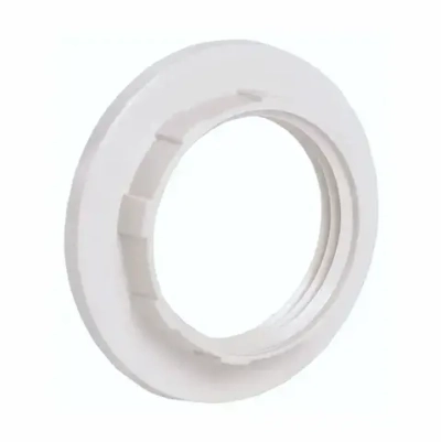 Кольцо для патрона Е14 прижимное, 10 штук, цвет белый термостойкий пластик