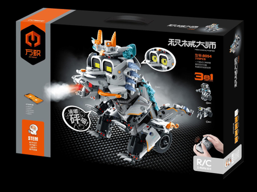 Конструктор Дракоша 3 в 1 с пультом и LED глазами 775 дет