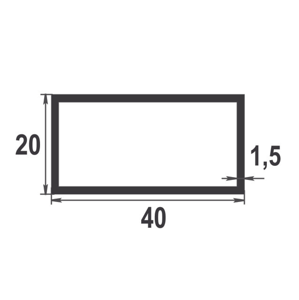 Труба прямоугольная Лука 40*20*1,5 ТПр 02.2000.500 без окраса