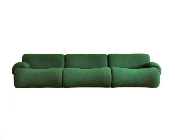 Трехместный компрессионный диван 4626, 290 см, темно-зеленый велюр