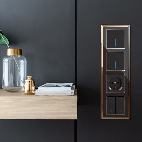 Розетка Werkel с заземлением, шторками и USBх2 черный матовый W1171508 4690389156915