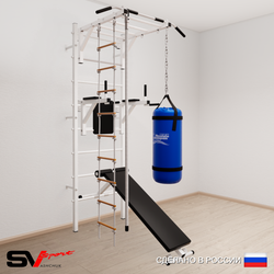 Шведская стенка Sv Sport 5552 (Турник рукоход/Брусья/Скамья/Канат/Лестница/Цепь/Мешок 22кг)