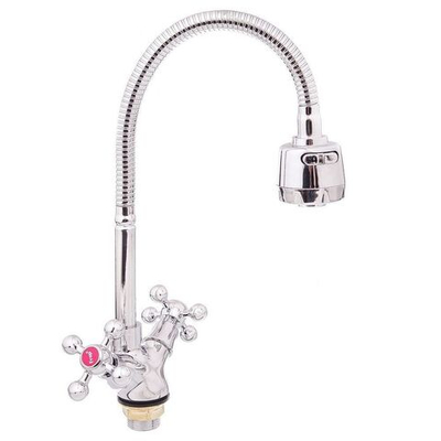 Смеситель для кухни, Frap, гибк излив, с кран-буксой, хром, F4319