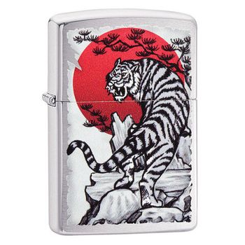 Зажигалка ZIPPO Asian Tiger с покрытием Brushed Chrome (29889)