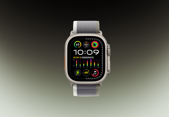 Часы Apple Watch Ultra 2 GPS + Cellular 49 мм, титановый корпус, ремешок Trail цвета Зеленый/Серый,размер L/M