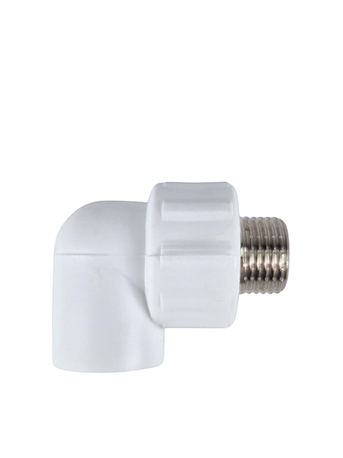 Угольник комбинированный PPR наружная резьба 20х 1/2,  белый, РТП (120/20)