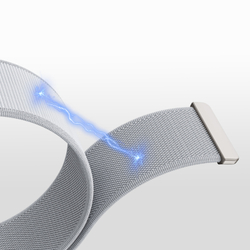 Ремешок светло-серого цвета с магнитной фиксацией для смарт часов Apple Watch размером 42, 44, 45, 46, 49MM, серия Strap (YM Series) от Dux Ducis