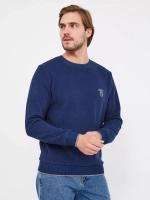 Лонгслив мужской из бархатного хлопка синего цвета