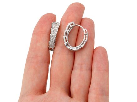 Cерьги-кольца "Змеи" 20,5мм, со стразами (уценка)