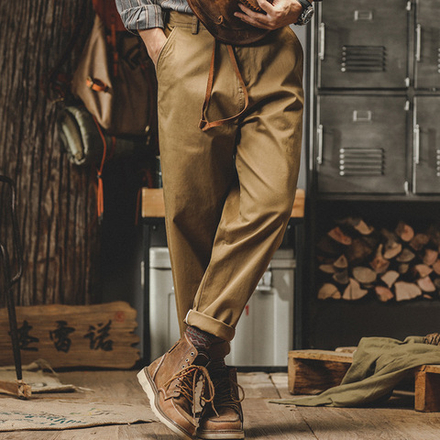 Американские тяжелые ретро-брюки Amy Kaki. Мужские весенние и осенние хаки комбинезоны Мужские осенние конусообразные повседневные брюки
