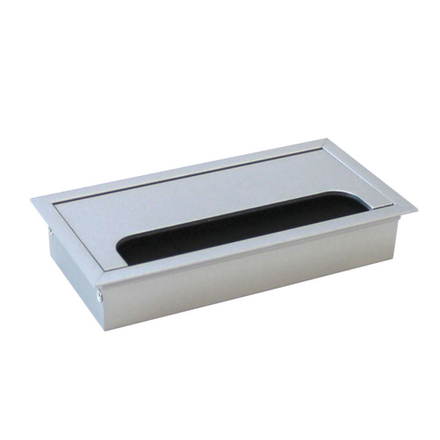 Пропуск кабеля 80*160мм, серебро , пластик