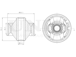 Сайлентблок задний переднего нижнего рычага UNIO RMP-20418