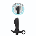 Черный анальный вибратор Silicone Vibrating Prostate Massager 01 - 10,8 см. (Цвет: черный)
