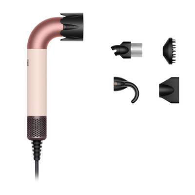 Фен Dyson HD17 Supersonic r Curly+Coily (Ceramic Pink/Rose Gold) (2025) Фен для волос цвета «розовая керамика/розовое золото». Подходит для кудрявых (с любой упругостью завитков) и волнистых волос любой длины
