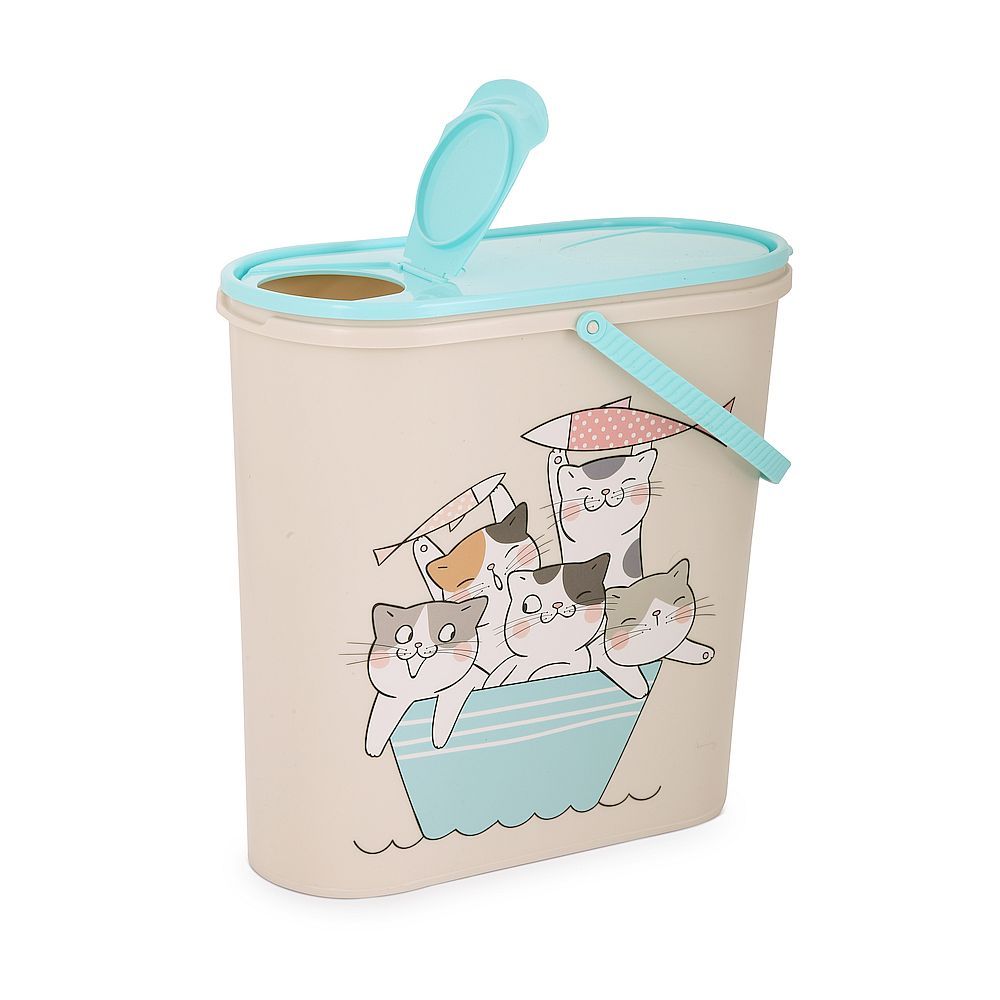 Контейнер для корма "Мур-мяу" 6л светло-серый (ЗПИ Альтернатива)