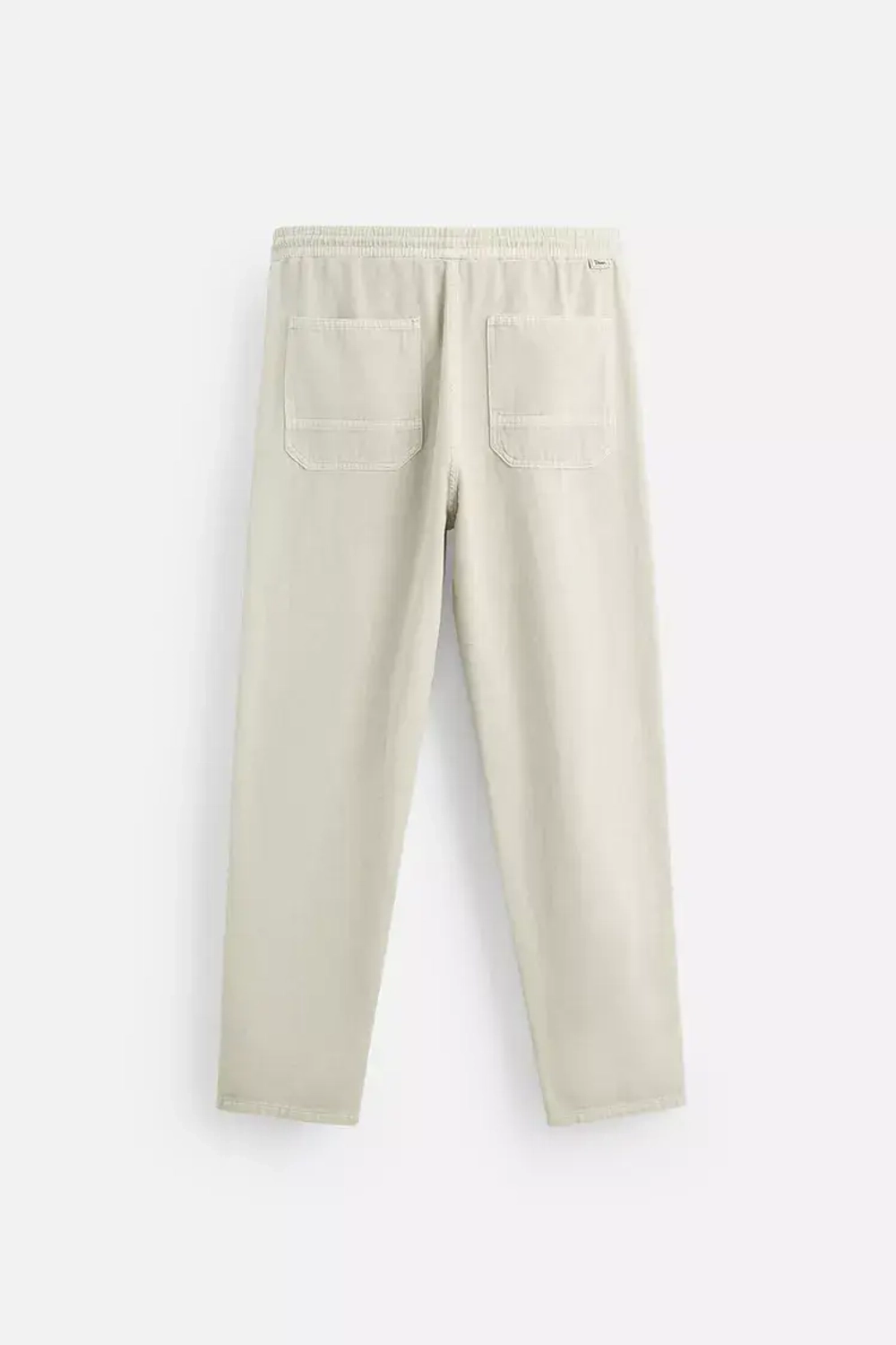 ZARA БРЮКИ ИЗ ХЛОПКА И ЛЬНА, ПЕСОЧНЫЙ