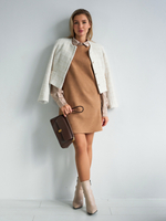 Платье сарафан офисный замшевый