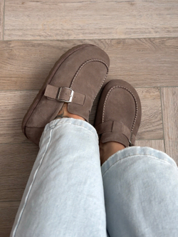 Лоферы из натуральной замши