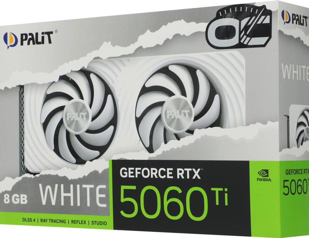 Видеокарта Palit NVIDIA  GeForce RTX 5060TI PA-RTX5060TI WHITE OC 8ГБ White, GDDR7, OC,  Ret [ne7506tu19p1-gb2062m]