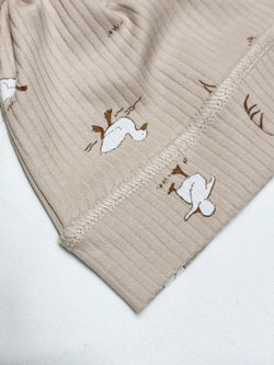 Шапочка Узелок Утята Рубчик Светлый кофе RinaAmari