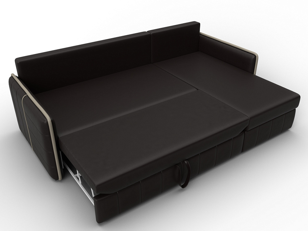 Диван угловой Лига-078 угол универсальный ЭКОКОЖА GRIFON 12 коричневый GRIFON 04 бежевый