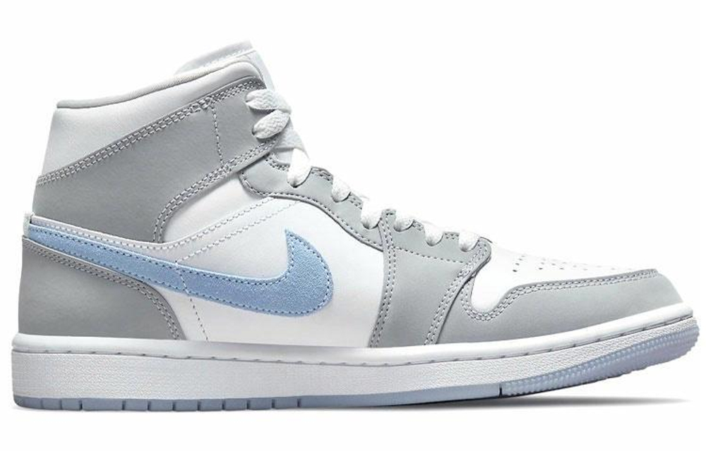 Кроссовки Jordan Air Jordan 1 Mid "Wolf Grey" Dior (Женская размерная сетка)