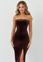 Платье бархат с разрезом