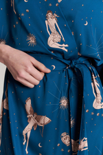 Шелковый халат-кимоно one size