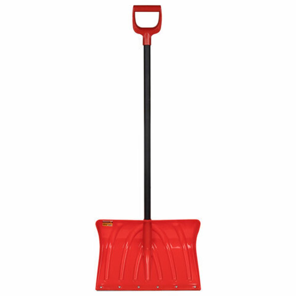 Лопата снеговая 50х34см "ПРОРАБ" ребра жесткости, планка на клепках СУПЕРПРОЧНАЯ, первичное сырье, черенок с V-ручкой, КРАСНАЯ, ГРАНДМАСТЕР, 700331